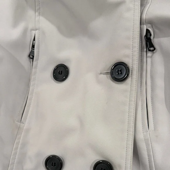 Women's Cream Trench Coat with detachable hood - Picture 3 of 5